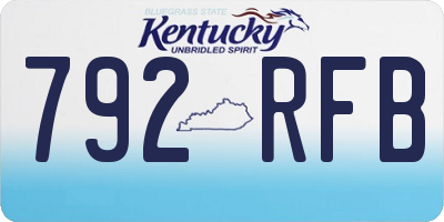 KY license plate 792RFB
