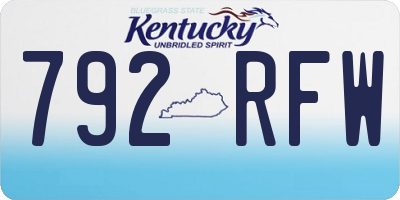 KY license plate 792RFW