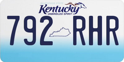 KY license plate 792RHR