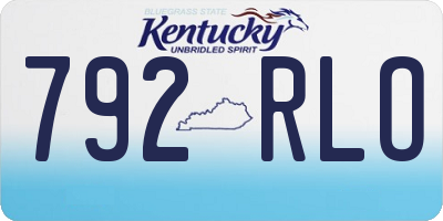 KY license plate 792RLO