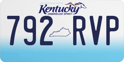 KY license plate 792RVP