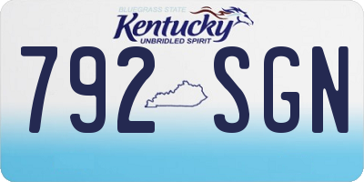 KY license plate 792SGN