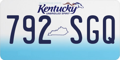 KY license plate 792SGQ