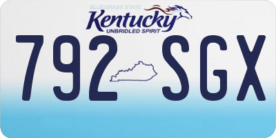 KY license plate 792SGX
