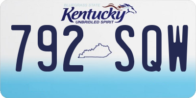 KY license plate 792SQW