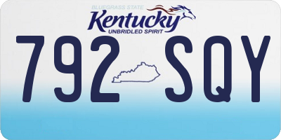 KY license plate 792SQY