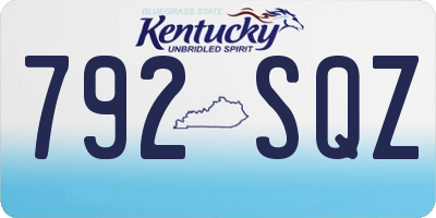 KY license plate 792SQZ