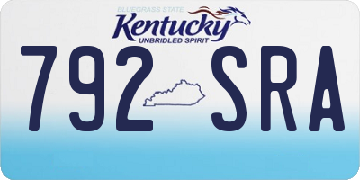 KY license plate 792SRA