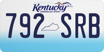 KY license plate 792SRB