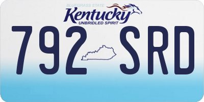 KY license plate 792SRD