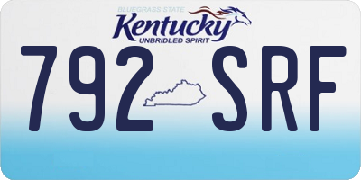 KY license plate 792SRF
