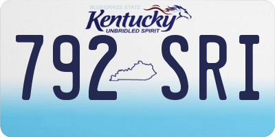 KY license plate 792SRI