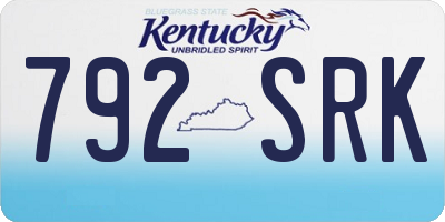 KY license plate 792SRK