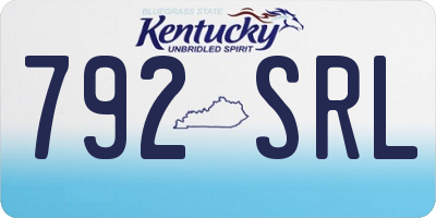 KY license plate 792SRL