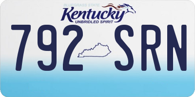 KY license plate 792SRN