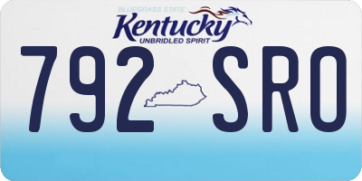 KY license plate 792SRO