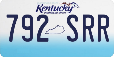 KY license plate 792SRR