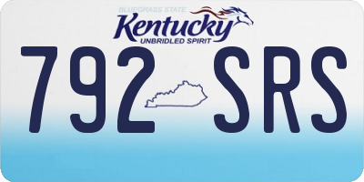 KY license plate 792SRS