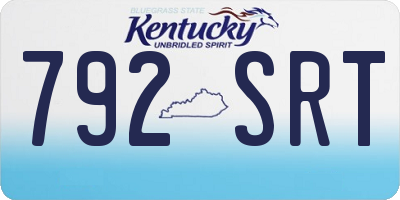 KY license plate 792SRT