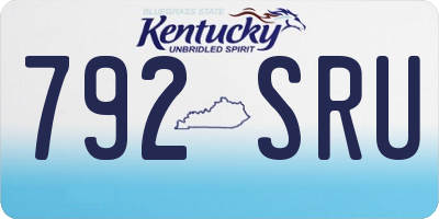 KY license plate 792SRU