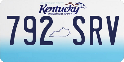 KY license plate 792SRV