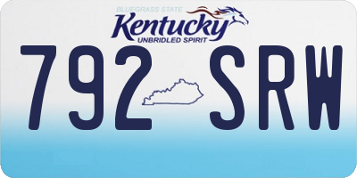 KY license plate 792SRW