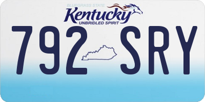 KY license plate 792SRY