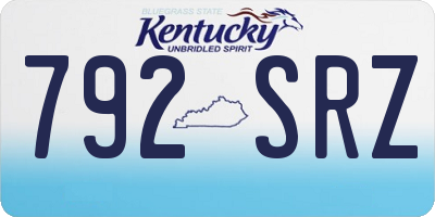 KY license plate 792SRZ