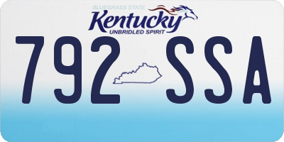 KY license plate 792SSA