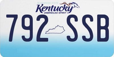 KY license plate 792SSB