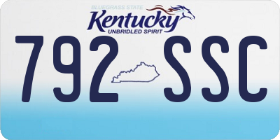 KY license plate 792SSC