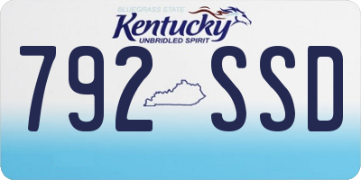 KY license plate 792SSD