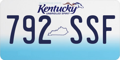 KY license plate 792SSF