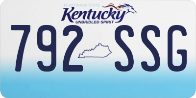 KY license plate 792SSG