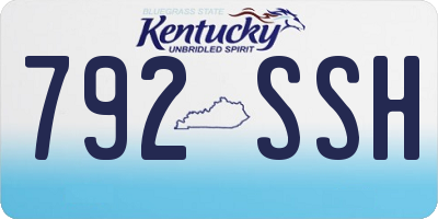 KY license plate 792SSH