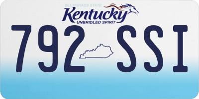 KY license plate 792SSI