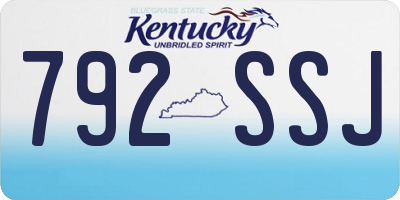 KY license plate 792SSJ