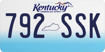 KY license plate 792SSK