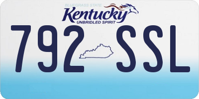 KY license plate 792SSL