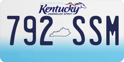KY license plate 792SSM