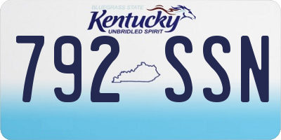 KY license plate 792SSN