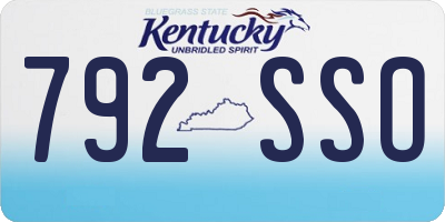 KY license plate 792SSO