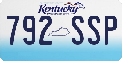 KY license plate 792SSP