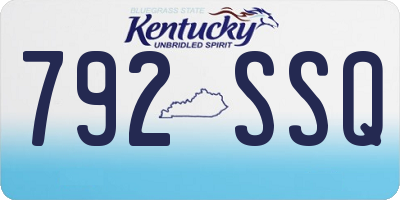 KY license plate 792SSQ