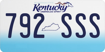 KY license plate 792SSS