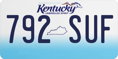 KY license plate 792SUF