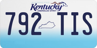 KY license plate 792TIS