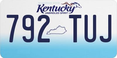 KY license plate 792TUJ
