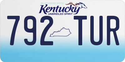 KY license plate 792TUR