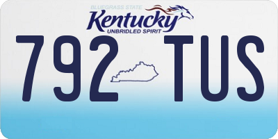 KY license plate 792TUS